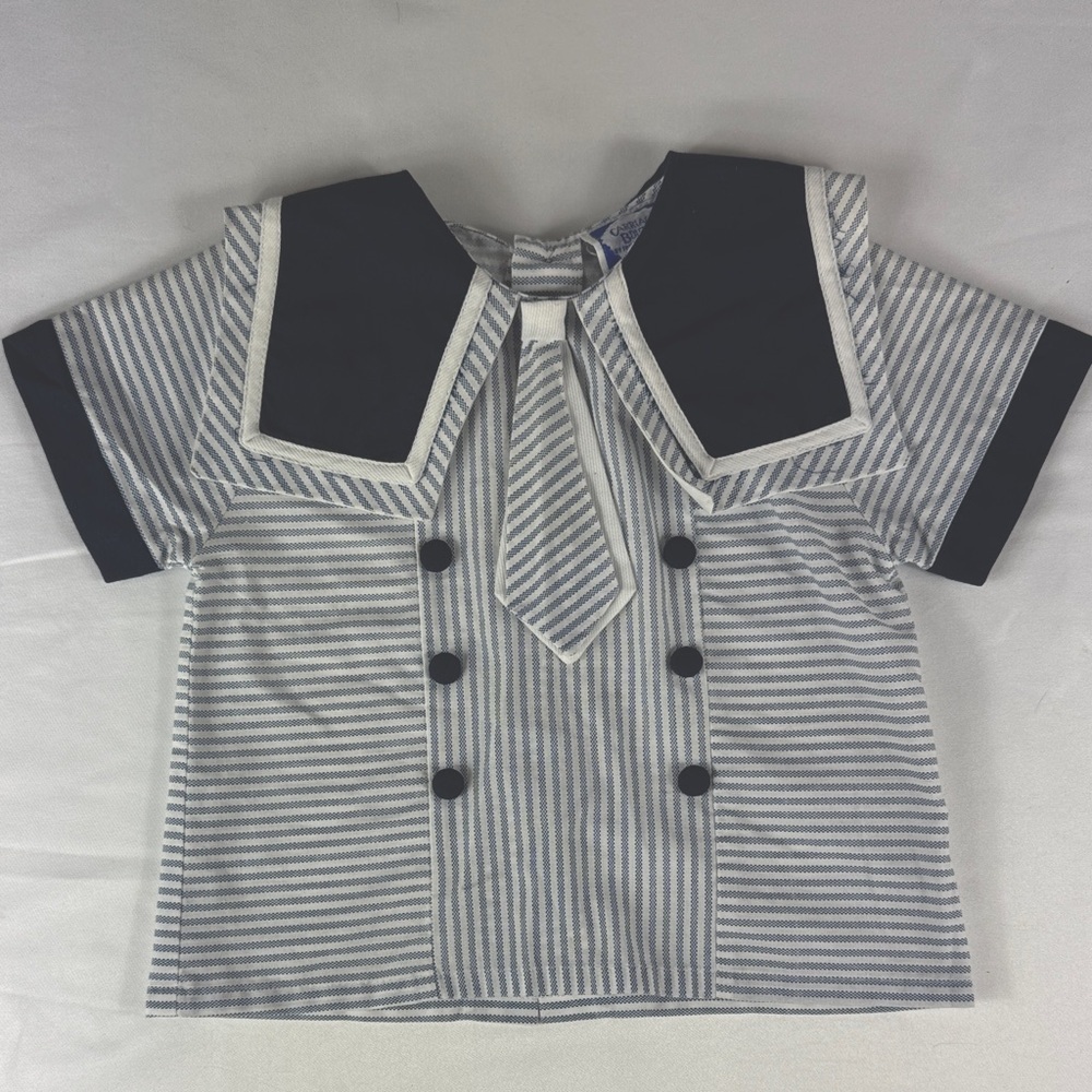 Vintage Carriage Boutique Navy and White Striped Shirt